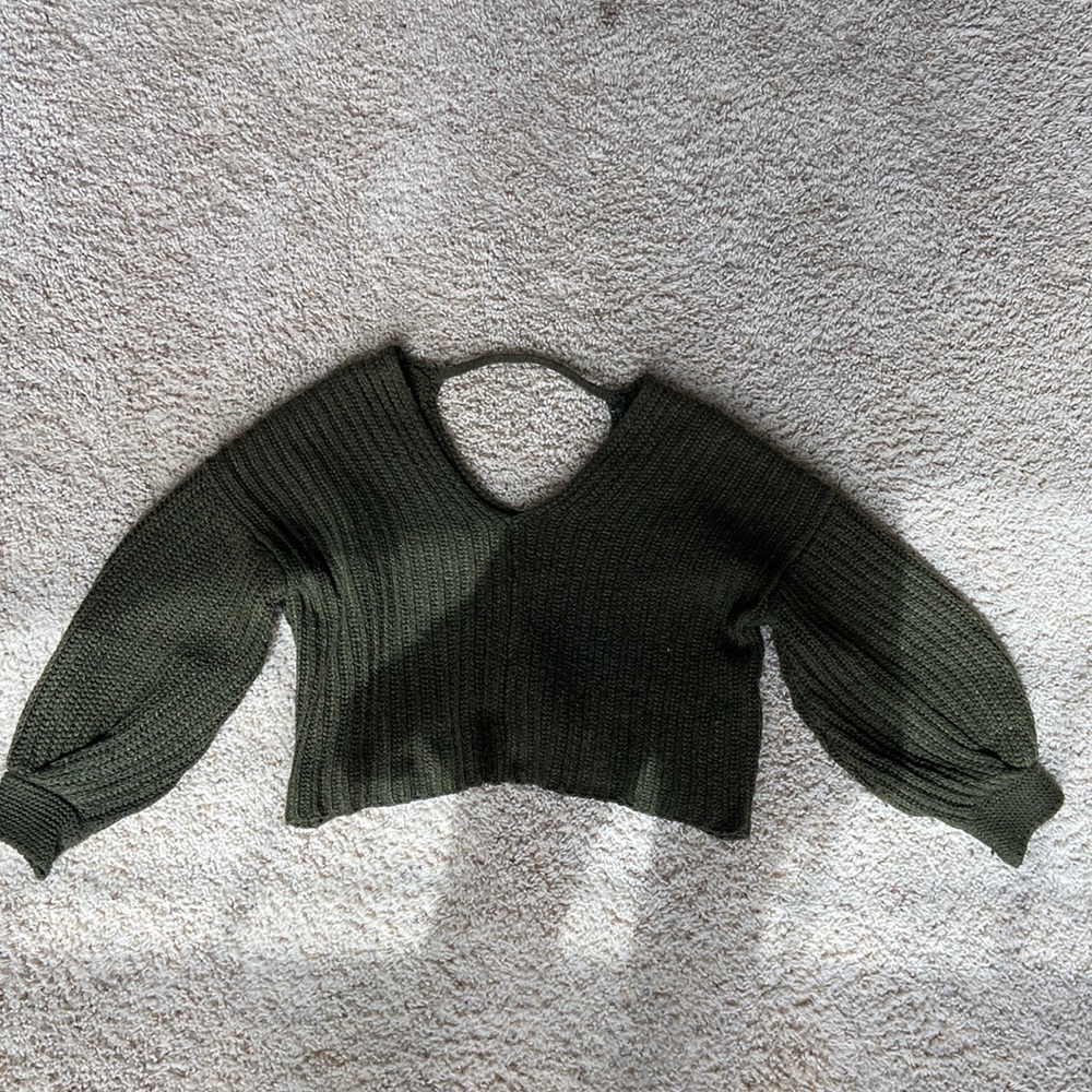 Olive cropped sweater